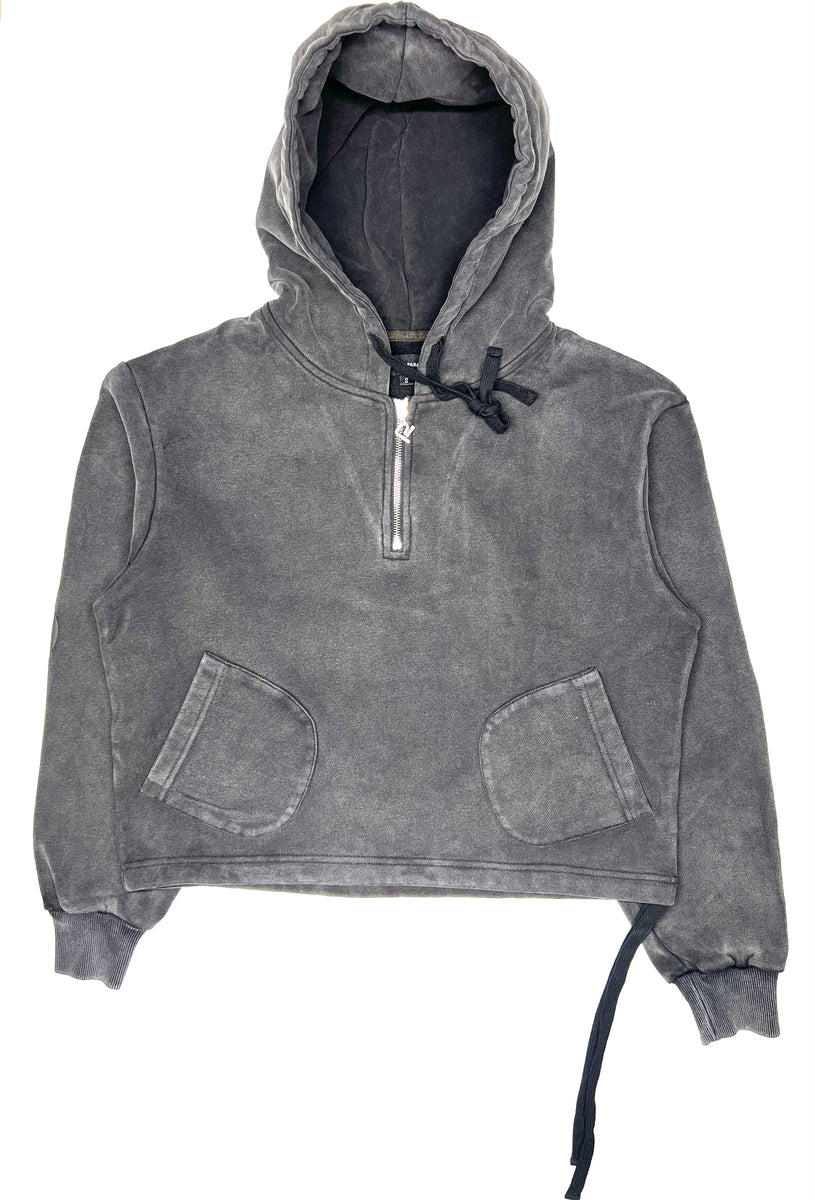 Vintage wash half zip hoodie – roadtoparadisenewyork.com