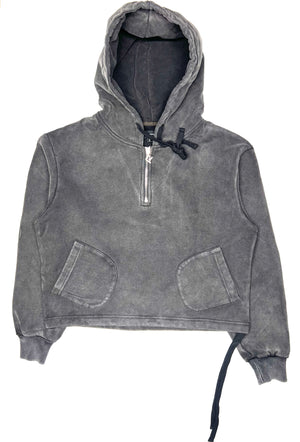 Vintage wash half zip hoodie